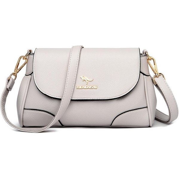 Bolso Para Mujer OtoñO Nuevo Bolso De Hombro Para Mujer Color SóLido Retro Cuero Suave Bolso Cruzado Para Mujer-image