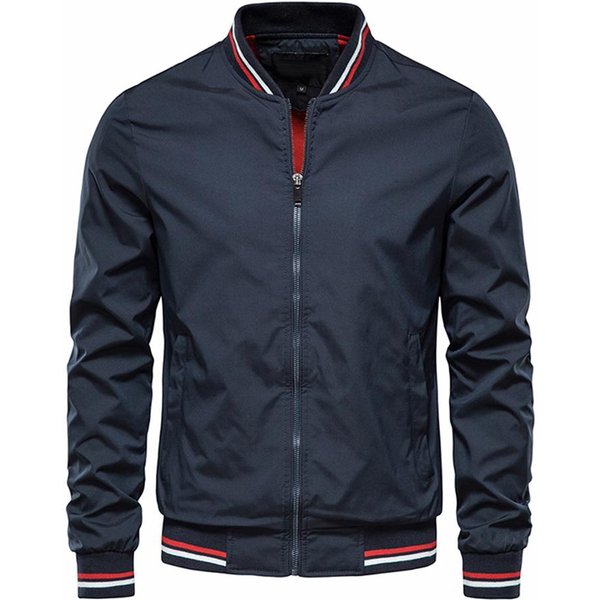Chaqueta Bomber Hombre Primavera Verano Negra Casual Slim Fit BéIsbol Chaquetas Hombre Moda OtoñO Chaquetas De Alta Calidad Para Hombre Xxxxl Azul Marino-image