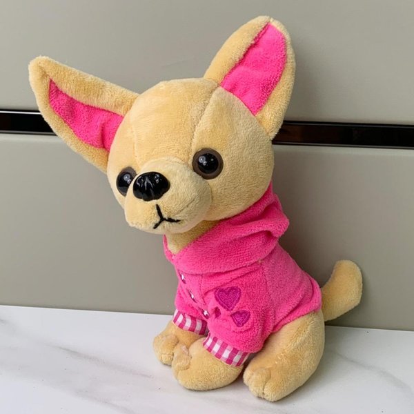 Symulacja Chihuahua Pluszowe Zabawki Pluszaki Dekoracja Pokoju Szczeniak Pluszowe Zabawki MięKka Poduszka 18Cm Pluszowy Piesek Lalka ChłOpcy Dziewczynki Pink-image