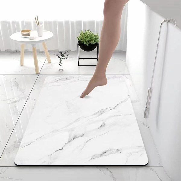 Alfombra De Lujo De MáRmol Suave De Barro De Diatomeas Absorbente De Humedad Secado RáPido BañO Entrada De Puerta De BañO Alfombra Antideslizante 60 * 90Cm-image