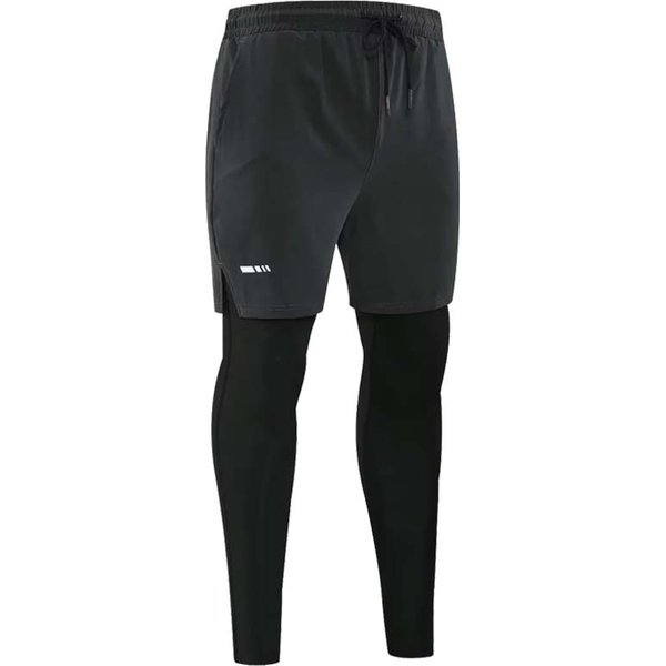 MęSkie Spodnie Do Biegania Kompresyjne Legginsy Sportowe 2 W 1 SzybkoschnąCe Fitness SiłOwnia Legginsy MęSka Odzież Sportowa Spodnie Treningowe XS-image