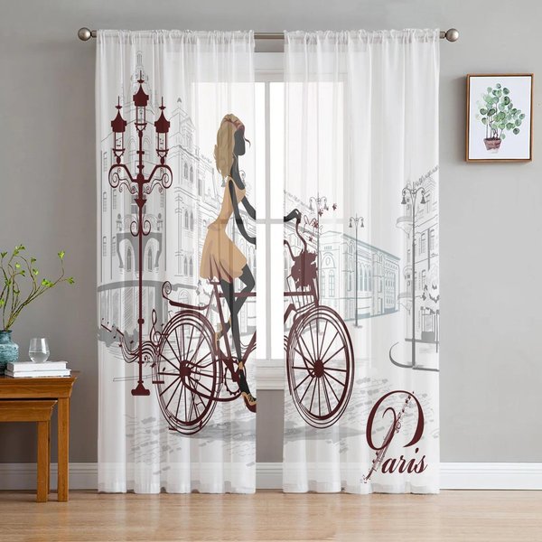 Baletnica Gwiazdy Kokarda Urocze RóżOwe BiałE Tiulowe Przezroczyste ZasłOny Do Dekoracji Salonu ZasłOna Okienna Do Sypialni Woal Organza Draperie W135 X H115Cm X1&Grommet Top-image