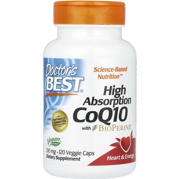 Coq10 De Alta AbsorcióN Doctor's Best Con Bioperine®, 100 Mg, 120 CáPsulas Vegetales-image