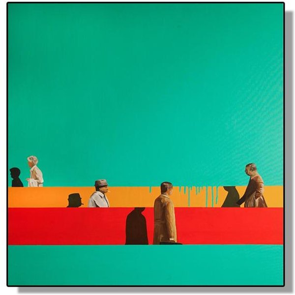 SłYnny David Hockney Abstrakcyjny Plakat Z Krajobrazem PłóTno Malarstwo Basen Ocean Okno Wall Art Do Salonu Home Decor 30X30Cm No Frame-image