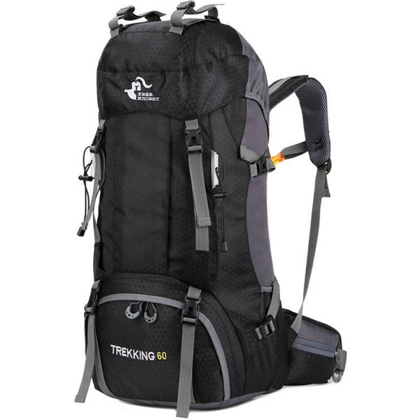 Darmowy Plecak Turystyczny Knight 60L Plecak Kempingowy Z Pokrowcem Przeciwdeszczowym, Lekki Plecak GóRski Outdoor 60L Czarny-image