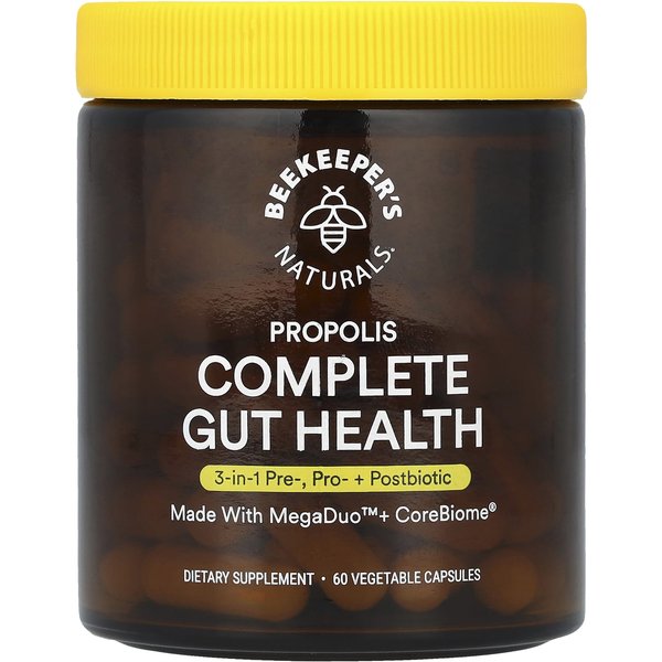 Beekeeper's Naturals, Propolis Completo Para La Salud Intestinal, 60 CáPsulas Vegetarianas-image