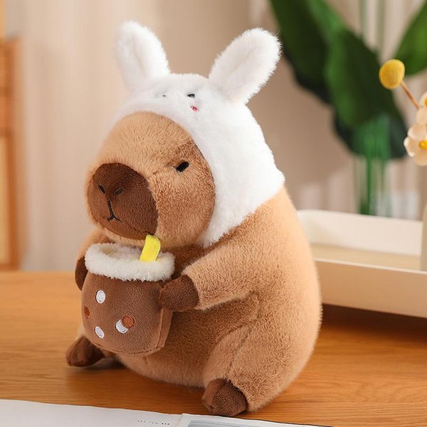 Pluszowa Kapibara Urocza Wypchana Lalka MięKka KreskóWkowa Poduszka ZwierzęCa Prezent Dla Dzieci Dziewczynki Pluszowa Zabawka Kapibara 30Cm 0.3Kg-image