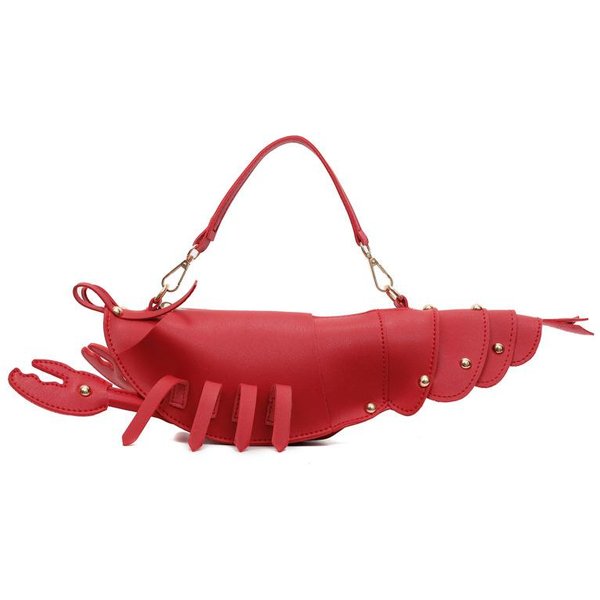 Bolso De Langosta Personalizado Nuevo DiseñO De Moda Europeo Y Americano Con Remaches Bolso De Hombro Lindo Para NiñA Bolso Cruzado VersáTil Marea Rojo-image