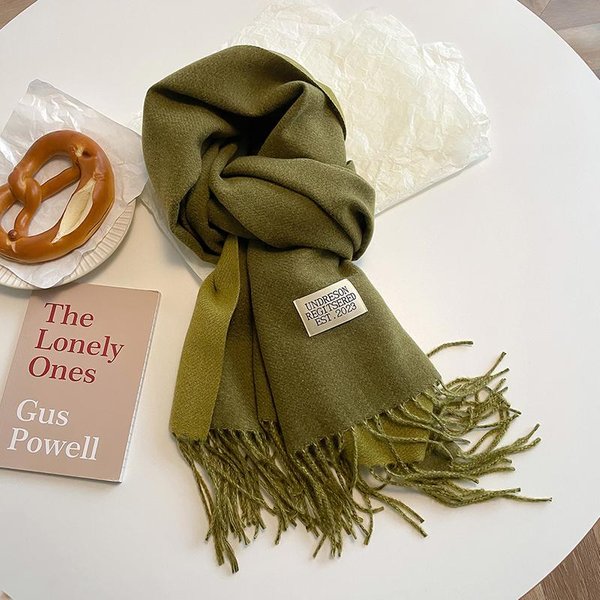 Bufanda De Cachemira De Lujo 2 Colores Para Mujer OtoñO Invierno Chal Pashmina PañUelo Pareo Para Dama Suave Resistente Al Viento Para Exteriores Viaje Bufanda 68X200Cm Beige-image