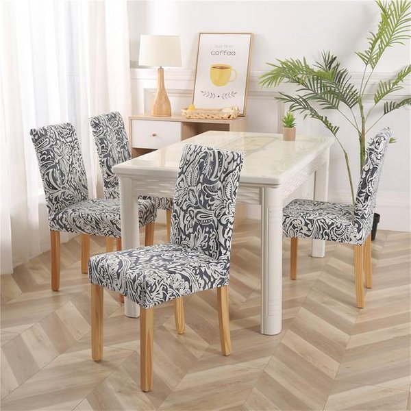 Funda Para Silla De Licra EláStica Para Comedor En Casa, Fundas Para Sillas Con Estampado Floral, Fundas Universales Multifuncionales De Licra 6Pieces-image