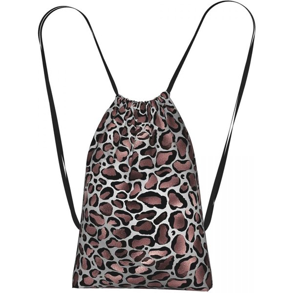 Mochilas Con Estampado De Leopardo Oro Rosa PortáTiles Con Cierre De CordóN Bolsillo Para ArtíCulos Varios Bolsas Para Libros Para Hombre Mujer Escuela One Size-image