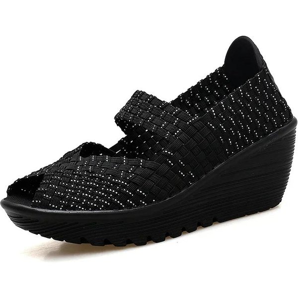 Sandalias De Plataforma Tejidas De Moda De Punta Abierta CóModas Transpirables Zapatos De Mamá Casuales De Suela Gruesa Sandalias Mujer 2024 38-image