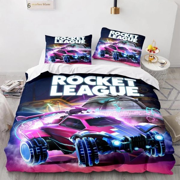 Nueva ColeccióN De Ropa De Cama Rocket League Colcha Individual Twin Full Queen King Size Coche ColeccióN De Cama Rocket League Dormitorio Adulto Funda NóRdica 70X133Cm 2Pcs-image