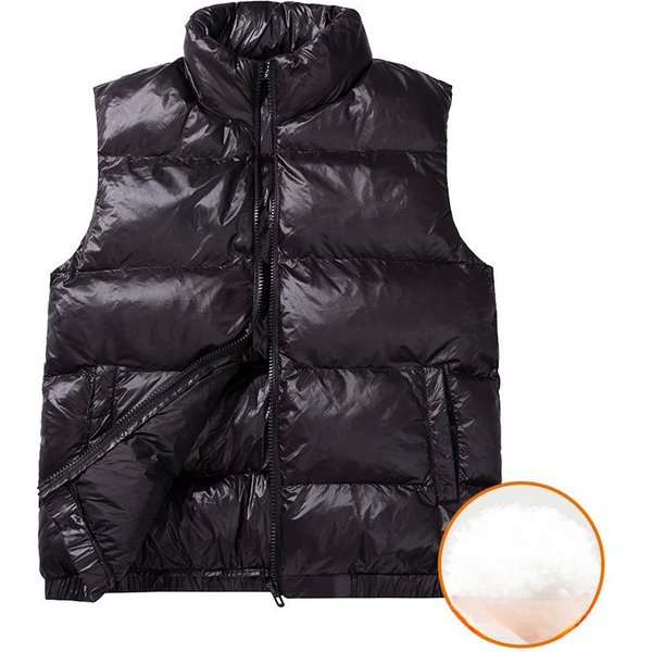 Chaqueta CáLida Sin Mangas, Chaleco De Invierno A Prueba De Viento, Chaleco De Plumas Con Cremallera Para Hombre 4XL Black-image