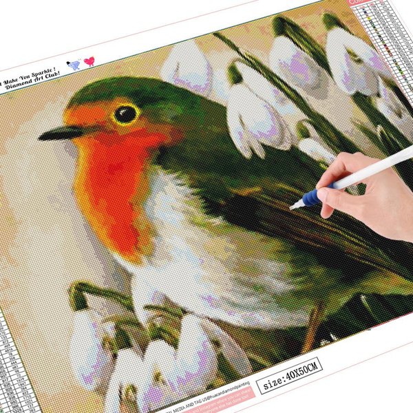 Pintura De Diamantes 5D PáJaro Mosaico De Diamantes Animal Bordado De Diamantes Redondos Completos Venta Imagen 20X30 Red-image