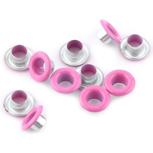100 Juegos 5Mm Ojales MetáLicos Scrapbooking Hebilla ArtesaníA En Cuero Accesorios Para Prendas (Fucsia)-image