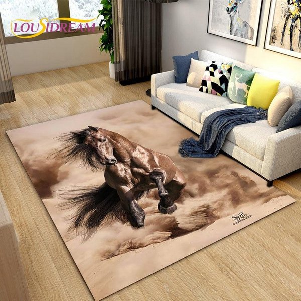 3D Lekki Luksusowy Nowoczesny Dywan Do SkłAdania Koni DużY, Dywanik Dywanowy Do Salonu Sypialnia Sofa, Kuchnia Wycieraczka łAzienkowa AntypośLizgowa Mata PodłOgowa 60X90Cm-image