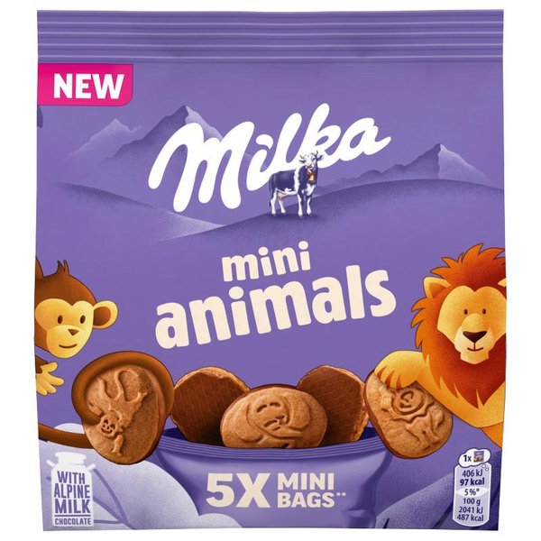 Milka Animales Galletas Con Forma De Animalitos Cubiertas De Chocolate Con Leche 5X19,9G 99,5 G-image