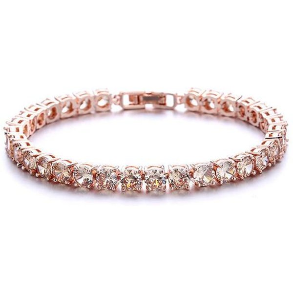 Nueva JoyeríA Europea Y Americana De Plata De Ley 925 Pulsera De Diamantes Chapada En Oro Nueva Pulsera De Temperamento Beige-image