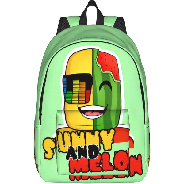 Mochila Soleada Y De MelóN Para Hombres Mujeres Moda Estudiante Negocios Mochila Diaria Bolsas De Lona Para PortáTil Exterior S-image