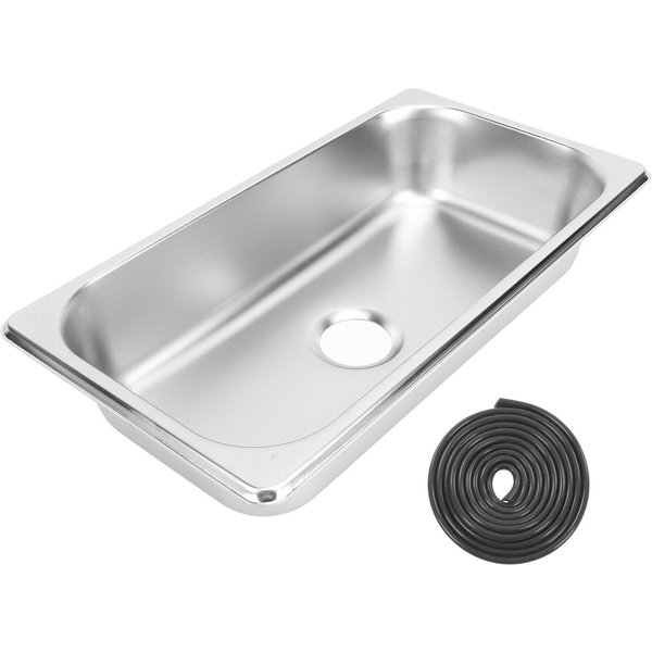 Fregadero Para RV Acero Inoxidable 304 12.8X6.93X2.56In Lavabo De Mano Empotrado Con Salida De DesagüE De 40Mm Para Barco Caravana Stainless Steel-image