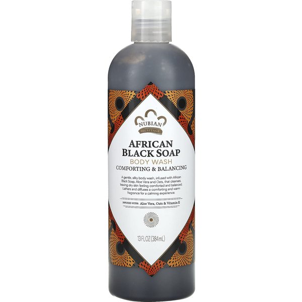 Nubian Heritage, AfrykańSkie Czarne MydłO, ŻEl Pod Prysznic, 13 Fl Oz (384 Ml) Gray-image