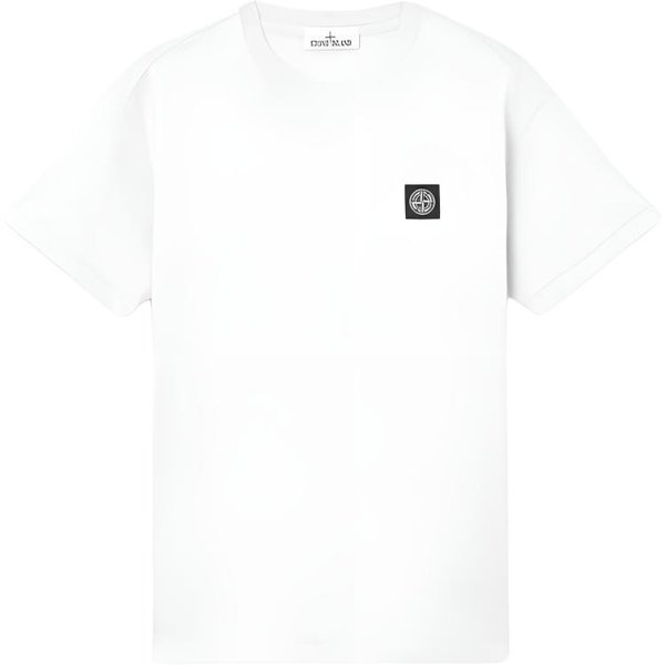 Camiseta De Manga Corta Con Cuello Redondo Y Corte Slim Para Hombre Stone Island Tops L1S152100027S0013-V0041 S White-image