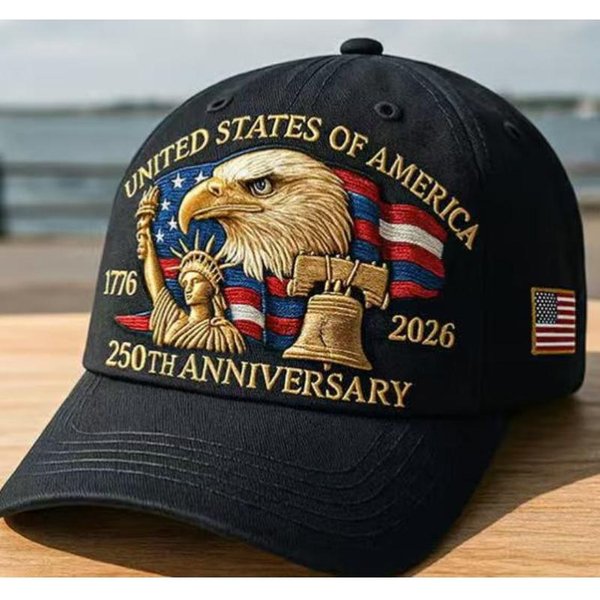 1 Pieza Sombrero Usa Estampado Retro 250º Aniversario, Sombrero Ajustable 250º Aniversario Estados Unidos Gorra De BéIsbol Festival Bordada Retro Adjustable-image