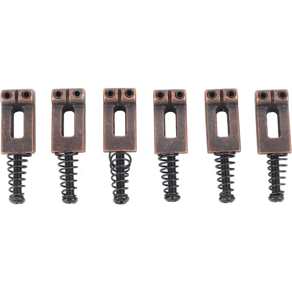 6 Piezas Selleta De Puente De Guitarra EléCtrica AleacióN De Zinc Tornillo De AfinacióN De Cuerdas Accesorio De Selleta Recto Gray-image