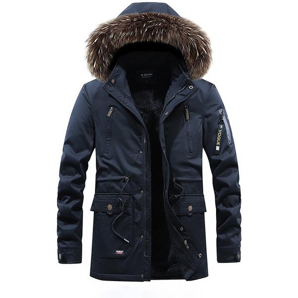 Abrigo De AlgodóN De Invierno Para Hombre MáS Terciopelo Largo Medio Abrigo De AlgodóN Lavado Abrigo VersáTil De Moda Para Hombre Tops 4XL-image