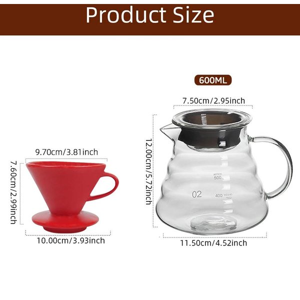 Juego De Cafetera, Cafetera Compartida, Taza Con Filtro, Juego De Café Para Preparar Café A Mano, Utensilios De Café Reutilizables, Accesorios Para Servir Café White-image