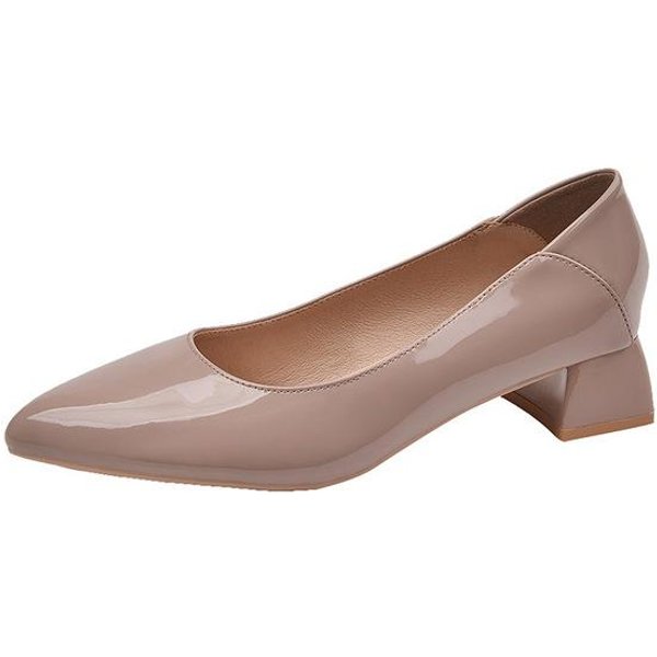 Pojedyncze Buty Damskie Letnie Nowe Szpiczaste Noski Gruby Obcas Czarne Profesjonalne Buty Robocze Damskie Poszerzone DużE Rozmiary Damskie Buty 45 Gray-image