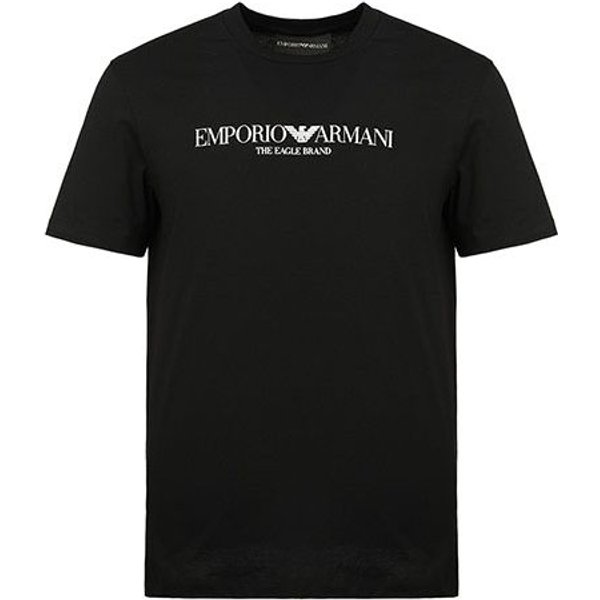 Emporio Armani Camiseta Casual De Manga Corta Con Cuello Redondo Y Estampado De Letras Con Logo Para Hombre Tops Negro 8N1T61-1J00Z-0999 M Gray-image