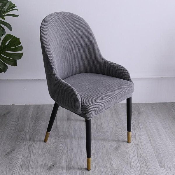 Elastyczny Pokrowiec Na KrzesłO Wingback Side Chair Slipcovers Pokrowiec Na KrzesłO Do Jadalni Light W Kolorze Szarym-image