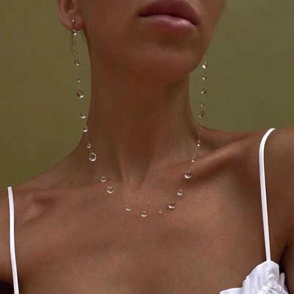 Pendientes Gota De Cristal Transparentes Pendientes Gota De Agua Pendientes Moda RocíO Lluvia Regalos De JoyeríA Earring B Brown-image