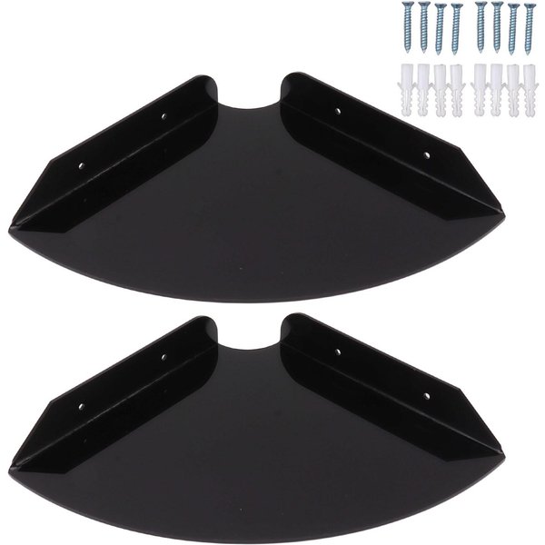 2 Estantes De Esquina Flotantes De Pared, Estantes De Esquina Colgantes De Cuarto De CíRculo Para Dormitorios, Salas De Estar Transparente-image