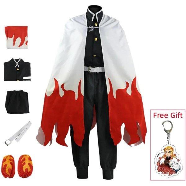 Anime Rengoku Kyoujuru Kimono DorosłY Dzieci Kostium Cosplay Halloween Party Uniforma Peruka XXL-image