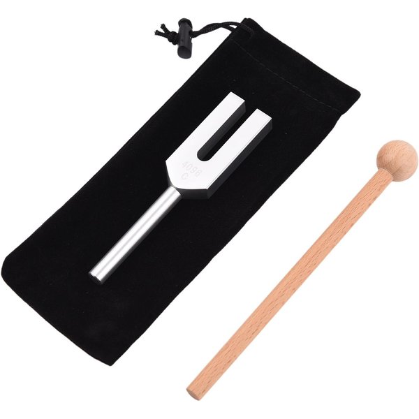 Kamerton 4096Hz Z Drewnianym MłOtkiem Do DźWięKu Instrument Muzyczny Joga Relaksacja Stop Aluminium-image