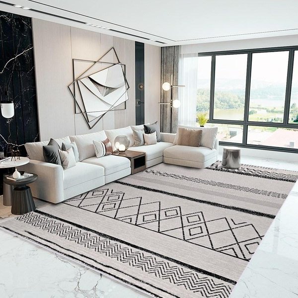 Luksusowa Geometryczna AntypośLizgowa Mata PodłOgowa WodochłOnna Dywanik Do Salonu Dekoracja Domu 80X120Cm 31X47Inch-image