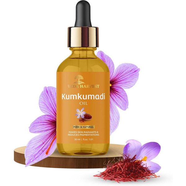 Aceite De Kumkumadi/Talla De Kumkumadi Para Una Piel Radiante | Ilumina La Piel | Acné Y Espinillas | Corrector De Manchas Oscuras Y PigmentacióN | Sin Efectos Secundarios | 30 Ml 30 Ml-image