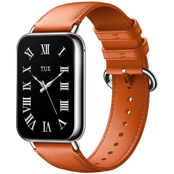 SkóRzany Pasek Do Xiaomi Band 9 Pro / 8 Pro OddychająCy Pasek Do Zegarka Bransoletka Xiomi 9Pro / 8Pro Mi Band Pasek Zamienny Do Zegarka For Mi Band 8 Pro PomarańCzowy-image