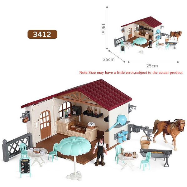 Oenux Caballo De Granja Carrera De Caballos Modelo Figuras De AccióN DIY EquitacióN Jinete Animales Figura Linda EducacióN ColeccióN Juguete Para NiñOs Regalo-image
