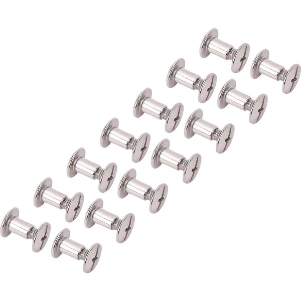 4.5X6X9Mm 50 Juegos Remaches De Tornillo M3.5 Cabeza Plana Redonda Remaches De EncuadernacióN Para Cuero PU Manualidades DIY White-image