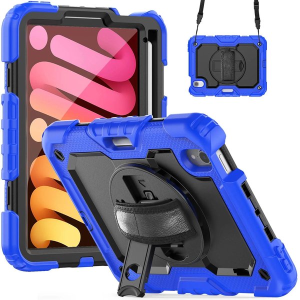 Etui Do Ipad Mini 7 A17 Pro / Mini 6 8.3 Z Ochroną Ekranu Uchwytem Na OłóWek Paskiem Na RęKę Obracanym O 360° Odporne Na WstrząSy Pokrowiec Dla Dzieci For Ipad Mini 7 6-image