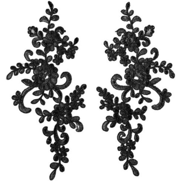 2 Szt. Aplikacja Z Haftowanej Koronki, Do Szycia, Kwiatowa, Tkaninowa, KołNierz, Naszywka, Motyw, Suknia śLubna, Suknia, śLubna, Diy, RęKodziełO, Do Noszenia Na Co Dzień, Sklepy Krawieckie-image