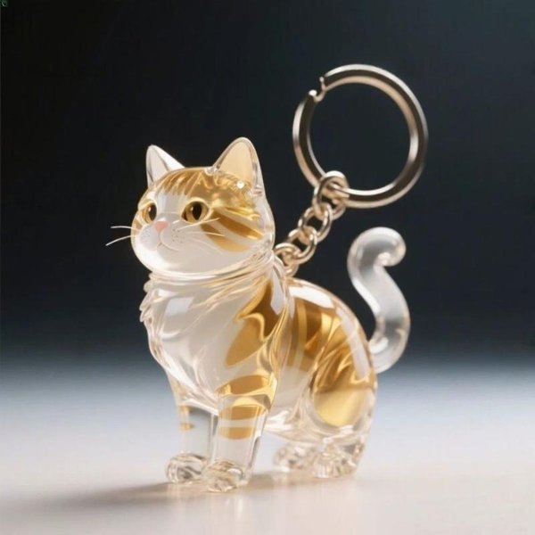 Llavero Gato Lindo Bolsa De Almacenamiento De Pelo De Gato Colgante Transparente CáPsula De Recuerdo Para Pelo De Mascota ColeccióN De Souvenirs Regalo DecoracióN White-image