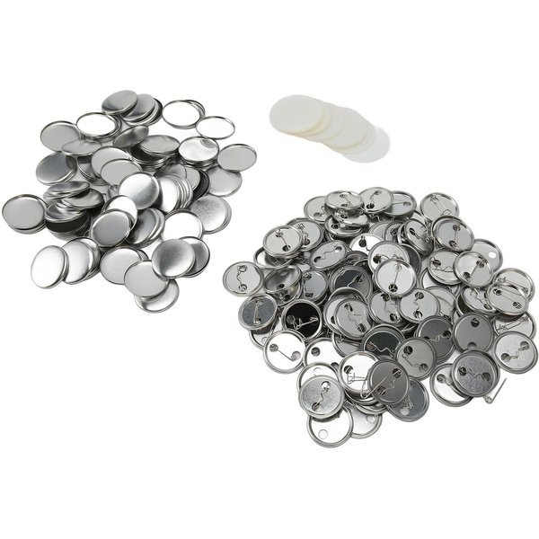 100 ZestawóW Pustych CzęśCi Do Odznak Z Guzikami Zestaw OkrąGłY KształT Ochrona Przed Rdzą ŁAtwy Druk Zestaw Do Odznak Z Agrafką 32Mm / 1.3In-image