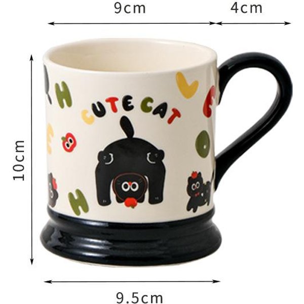 Taza De CeráMica Retro Con DiseñO De Nicho, Taza De Agua Potable, Taza De Café De Oficina, Regalo De Alta Gama, Taza CláSica 301-400Ml-image