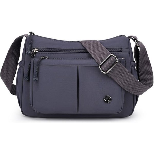 Torba Damska DużA Pojemność Torba Na Ramię Crossbody Lekka Nylonowa Torba Dla Mamy Gray-image