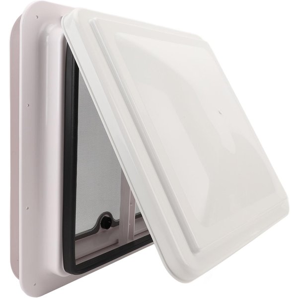 VentilacióN De Techo Para RV 13.39X13.39In Blanco Tapa De VentilacióN De Techo Para Autocaravana Con Mosquitera Y Varilla De Soporte Para-image